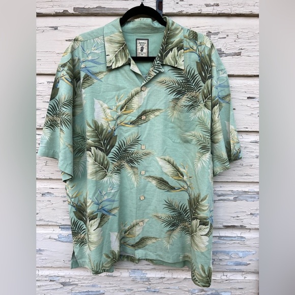 Jamaica Jazz 100% Silk Hawaiian Hawaii Tropical Vacation Button-down Shirt XXL - Picture 1 of 6